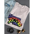 thumbnail image 3 of Happy Pride Bubblegum Text T-Shirt Women -Smartprints Designs, Female Small, 3 of 4