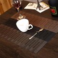 thumbnail image 3 of 6 manteles individuales de PVC antideslizantes (negro y marrón), manteles individuales lavables (45 x 30 cm) para cocina, sala de estar, jardín o comedor, 3 of 5