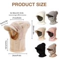 thumbnail image 3 of 3 In 1 Beanie Hat With Scarf And Mask Cozy Womens Scarves Soft Face Masks Scarfs Warm Winter Clothing Beanies Hats White, 3 of 9