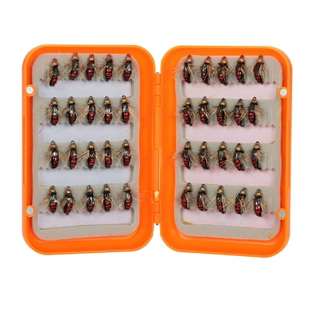 Fly Fishing Hooks - 40pcs Fly Fishing Lure Kit Dry Fly Flies Baits Hooks Feather Wing for Trout Bass Fishing