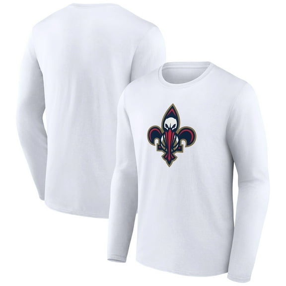 Men's White New Orleans Pelicans Alternate Logo Long Sleeve T-Shirt