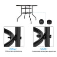 thumbnail image 4 of Outdoor Bar Table, 31.5" Patio Bistro Table with 1.8" Umbrella Hole, Square Height Tempered Glass Bar Table with Metal Frame, Small Balcony Table for Garden Backyard Deck Poolside, JA2102, 4 of 8