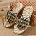 thumbnail image 5 of Dakaela Women's Casual Woven Sandals Bohemian Braided Summer Beach Flip Flops Open Toe Flat Slides Walking Slippers Shoes Size 6-11 Black, 5 of 7
