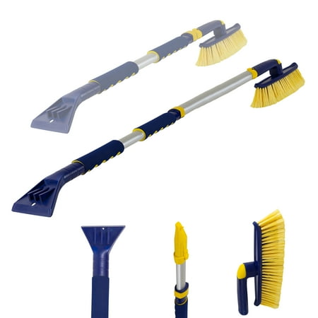 Michelin Hybrid Telescopic 34-50 inch Snow Brush Multi-Tool with Swivel Head