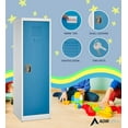 thumbnail image 3 of AdirOffice Steel 48" Metal 1-Door Storage Locker 1 Tier w/Key and Internal Hooks, Blue, 3 of 9