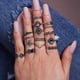 thumbnail image 4 of 15Pcs Juego de Anillos de Plata para Mujeres Chicas Vintage apilable Boho dedo Anillos de aleación de resina Rhinestone Anillos Retro Geometría Anillo Joyería, 4 of 6