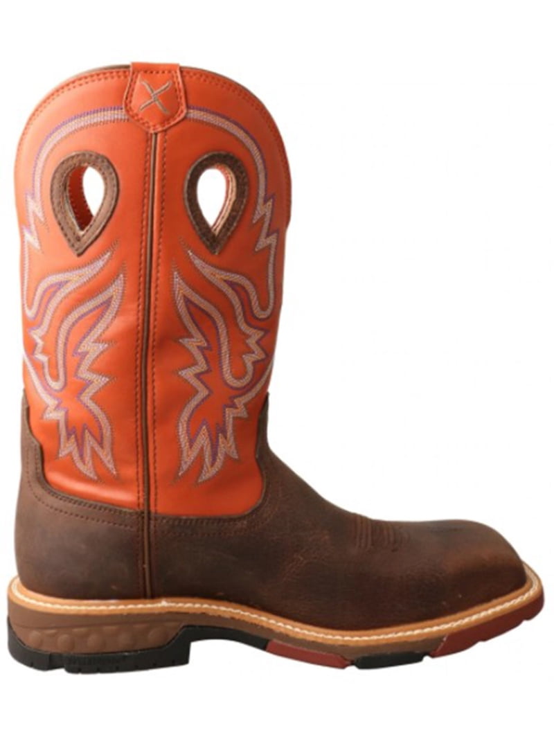 TWISTED X Mens 8.5D Cowboy Work Boots Steel Toe Leather Brown Slip Resistant Twisted X Men main image 4