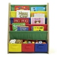 thumbnail image 5 of Humble Crew Kids Bookshelf 4 Tier Book Storage and Fabric Bin Organizer, Natural/Primary, 5 of 7