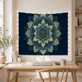 thumbnail image 5 of Symmetrical Lotus Mandala on Deep Navy Blue, Serene Boho for Meditation Enthusiasts, Spiritual Wall Art Decor, Christmas Gift, Tapestry Wall Hanging for Bedroom and Living Room, 5 of 7