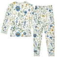 thumbnail image 2 of FORMRS Long Sleeve Top and Pants Pajama Set for Niños 2-Piece Sleepwear, Sizes 18M-8Y, Blue Floral, 2 of 6