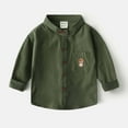 thumbnail image 2 of zbxnLI Little Boys Button down Shirts Cotton Dress Shirts Fall Tops Long Sleeve School Uniform Tops, 2 of 3
