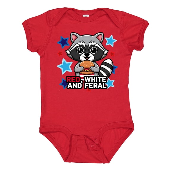 Inktastic Red White and Feral Patriotic Boys or Girls Baby Bodysuit