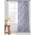 thumbnail image 3 of Sheer Curtains 96 Inches Long, Blue Floral Semi Sheer Curtains Light Filtering Window Treatment, Spring Flowers Pattern Plants Simple Vintage Privacy Voile Drapes for Living Room Bedroom 52x96 Inch, 3 of 7