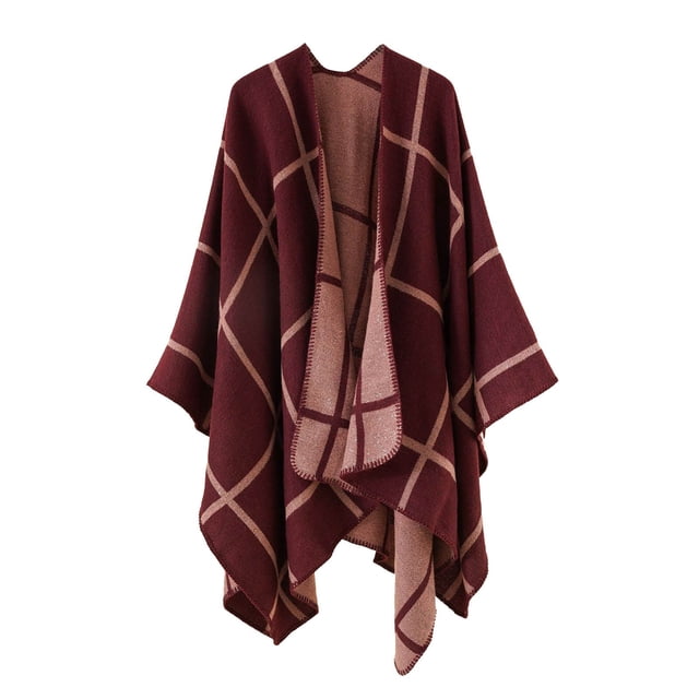 Cardigan Châle à Blocs de Couleur pour Femmes, Chaud et Coupe-Vent, Confortable et Polyvalent