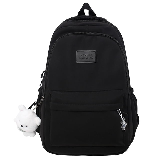 Bolsa Mochilas casuales Mochila de mujer de gran capacidad Simple para deportes al aire libre (Negro) Likrtyny Para Estrenar