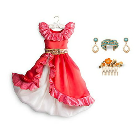 Disney Store Elena of Avalor Costume Dress & Jewelry Set ~ Size