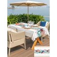 thumbnail image 4 of Outdoor Tablecloth with Umbrella Hole and Zipper, Blue Starfish Beach Rectangle Table Cloth 54x80 Inch Waterproof Tablecloth, Summer Coral Conch Coastal Retro Beige Picnic Table Cover for Patio, 4 of 7