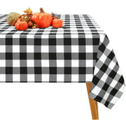Buffalo Check Tablecloths 56x84 Inch Black and White Farmhouse Plaid Table Cover for Party Christmas Halloween Table Decorations