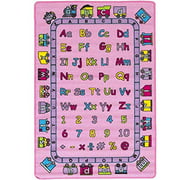 Mybecca Kids Rug Addition Chart 5' x 7' Children Area Rug for Playroom & Nursery - Non Skid Gel Backing (59" x 82")