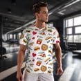 thumbnail image 3 of Wukai Fast Food Print Men's Short-Sleeved Mesh T-Shirt,Quick-Dry Short Sleeve Workout T-Shirt-XX-Large, 3 of 8