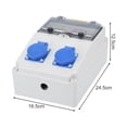 thumbnail image 4 of AQRS Power Distribution Box 2-Socket IP65 Waterproof Flame Retardant ABS 230V 16A Power Distribution Board for Building Site, 4 of 6