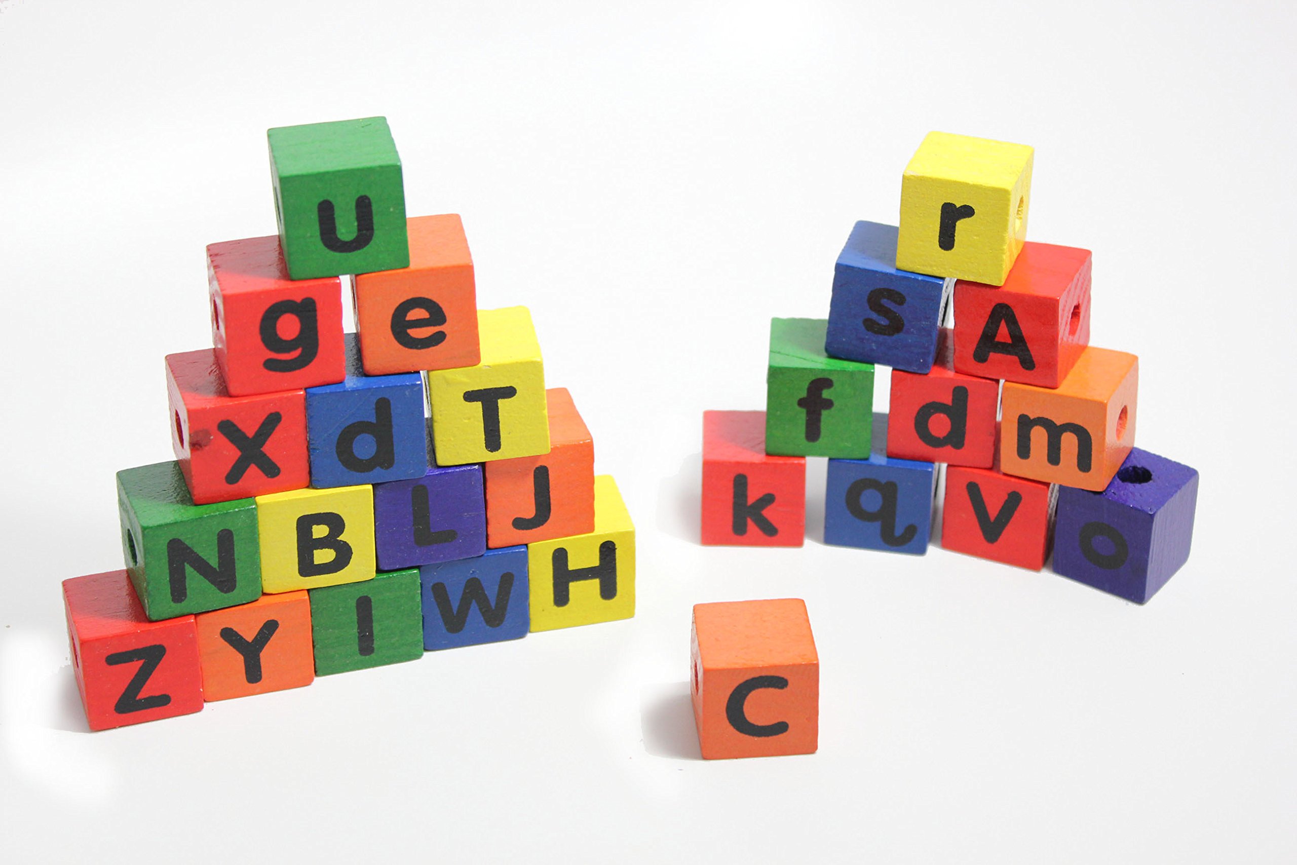 Jumbo Wood Alphabet Lacing Beads Busy Bag Perfect Fine Motor Learning