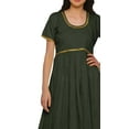thumbnail image 5 of Moomaya Long Bollywood Designer Kurti WoMen's Solid Maxi Kurta Front Slit Tops, 5 of 6
