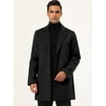 thumbnail image 3 of INSPIRE CHIC Men's Trench Coat Slim Fit Notched Lapel Single Breasted Overcoat Black M, 3 of 6