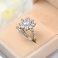thumbnail image 4 of Women Fashion Flower White Cz Band 925 Silver Wedding Party Ring Sets Size 6-10, 4 of 5