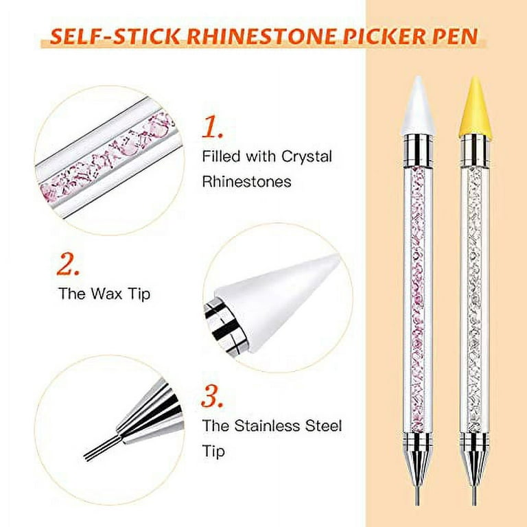 Pencil for Rhinestones Swarovski Crystals Pickup Tool Jewel Gems Crystals  Swarovski Rhinestone Picker Dotting Pen Rhinestone Applicator Tool 