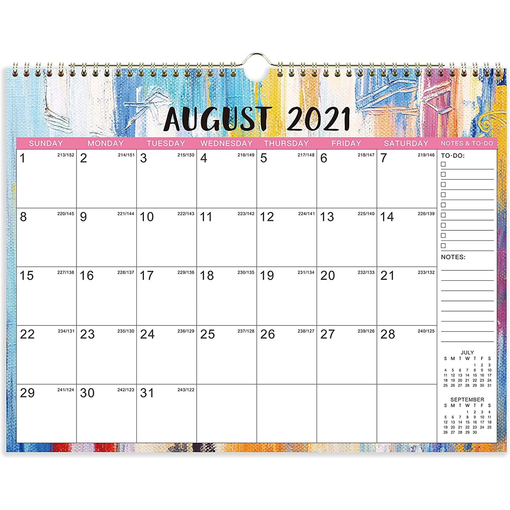 2021-2022 Calendar - 18 Monthly Wall Calendar With Thick Paper, 14 X 11,  Jul. 2021 - Dec. 2022, Twin-Wire Binding + Hanging Hook + Unuled Blocks  With Julian Date, Horizontal - Oil Painting | Walmart Canada