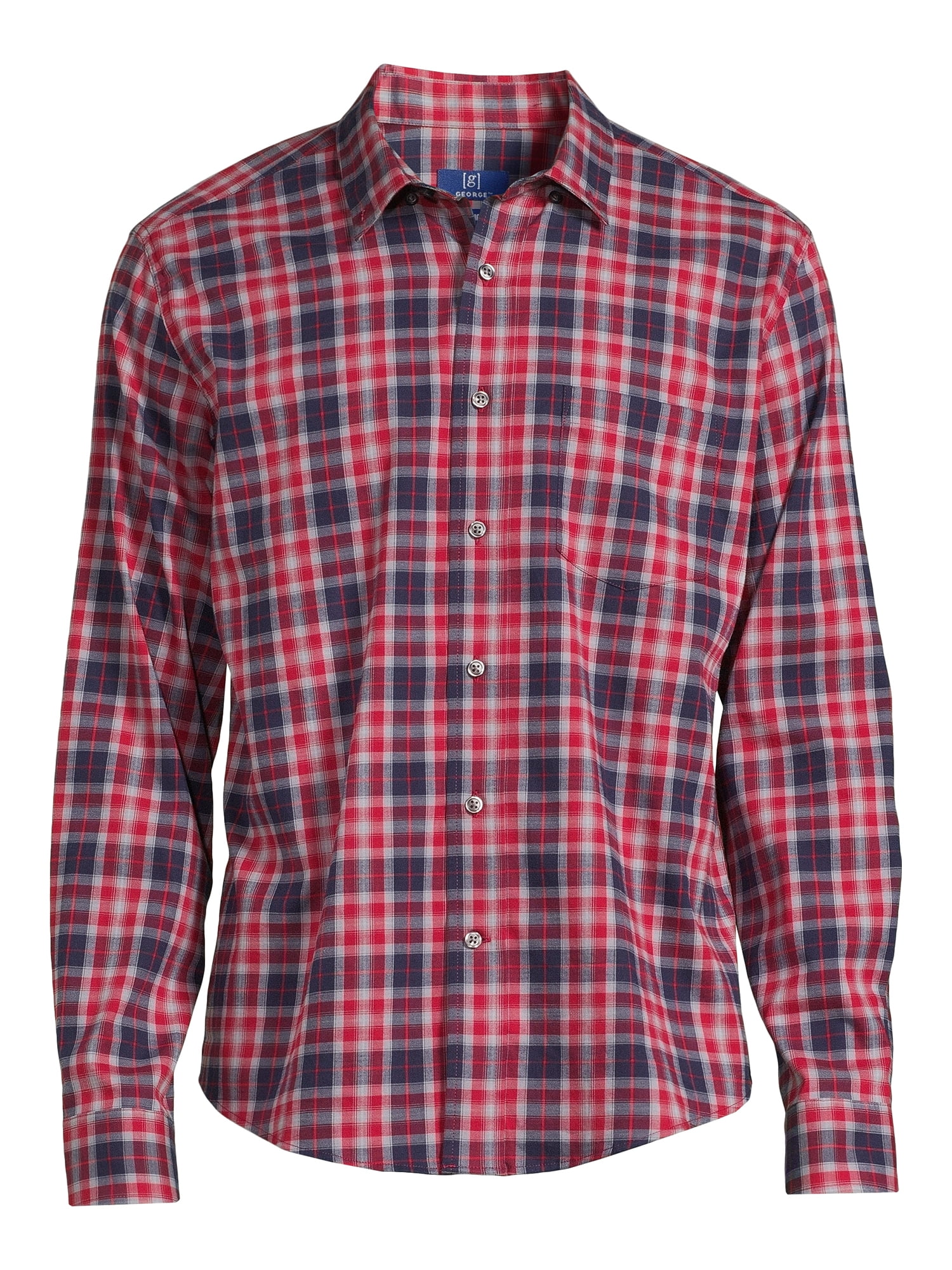 George Men's Long Sleeve Poplin Button-Up Shirt
