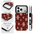 thumbnail image 3 of Snowflakes And Stars on Red Leather Wallet Case for iPhone 12 mini Wallet Case Card Holder Flip, 3 of 8