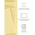 thumbnail image 4 of 4-Piece Yellow Honeycomb Print Microfiber Bed Sheets Set for California King Bedding by Comfort Canopy, 4 of 11