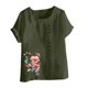 thumbnail image 4 of Camisetas de Manga Corta para las Mujeres Impreso Botón de Manga Corta Camiseta Blusa Poliéster, Ropa Casual Mirar Superior para las Mujeres, 4 of 4