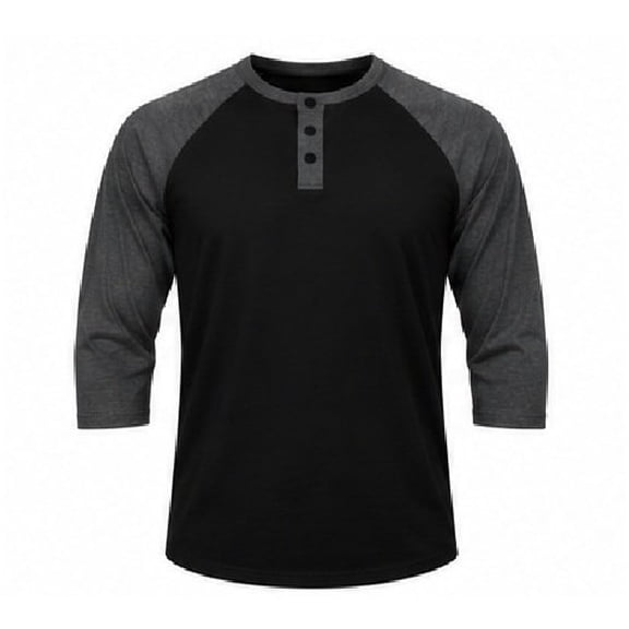 Styllion Big and Tall Mens Raglan Baseball Shirts - RHQS (Black Charcoal, 7XLT)