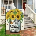 thumbnail image 3 of Summer Sunflower Garden Flag Mason Jar Flower Flag 12.5x18 Vertical Double Sided You Are My Sunshine Farmhouse Holiday Outside Decoration Burlap Yard Flag, 3 of 6