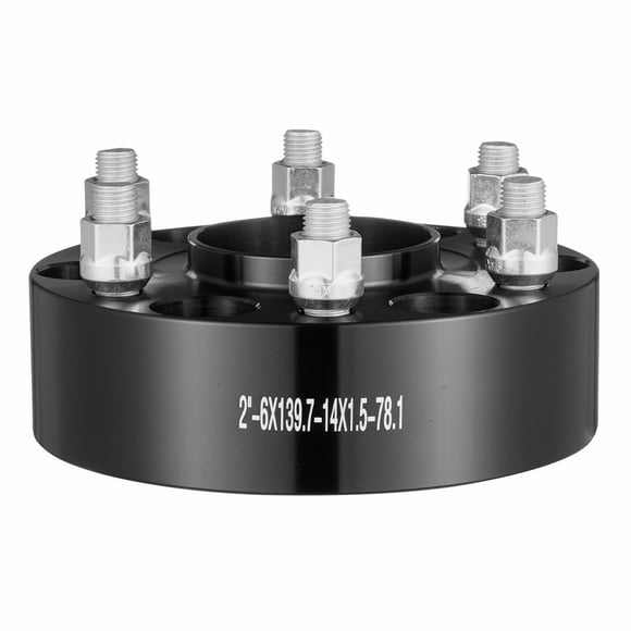 KFFKFF 2-inch Wheel Adapters, 6x5.5 Lug Pattern, Forged Hubcentric Spacers with 78.1mm Center Bore and M14x1.5 Studs, Compatible with 1984-2018 Chevrolet, GMC, Cadillac Models, Set of 4, Black