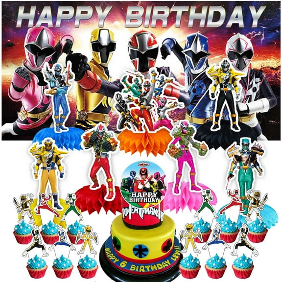 Power Rangers Honeycomb Centerpieces Table Toppers Decorations for Birthday Backdrop Party Decor Supplies Banner