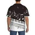 thumbnail image 3 of Honeii Piano Keys With Musical Notes for Men's Short-Sleeved Button-Up Collared Shirt Featuring A Pocket, Perfect for Beach Vacations, And Travel Adventures-Medium, 3 of 5