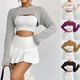 thumbnail image 2 of Blusa de punto ins europea y americana para mujer, diseño de nicho, estilo ultracorto, media blusa sexy, 2 of 4