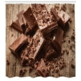 thumbnail image 3 of Chocolate Shower Curtain, Bitter and Milky Chocolate Bars and Shavings Gourmet Tasty Snacks Image, Fabric Bathroom Set with Hooks, 69W X 84L Inches Extra Long, Dark Brown and Cocoa, by Ambesonne, 3 of 3