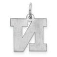 thumbnail image 3 of Auriga 925 Sterling Silver Rhodium-plated Block Letter N Initial Charm for Women (L-19 mm, W-12 to 14 mm), 3 of 5