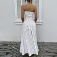 thumbnail image 6 of XUNKUSGA Cocktail Dresses for Women Trendy Polka Dot Strapless Womens Maxi Dress Casual Smocked Tube Top Swing Flowy Wedding Guest Dress,White,S, 6 of 9