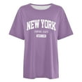 thumbnail image 4 of Women's Tee Shirt New York Printed Graphic Tees Drop Shoulder Round Neck T Shirt Tops Loose Summer T-Shirts, 4 of 4