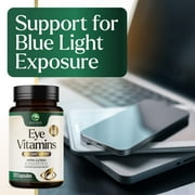 Eye Vitamins Supplements - 3x Strength Eye Health Vitamin with Lutein and Zeaxanthin - Vision Macular Health Eye Support With Zinc, Vitamins C E & Minerals, Bottled in USA - 120 Capsules