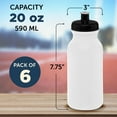 thumbnail image 5 of Water Bottle with Push Cap 20 oz. Set of 6, Bulk Pack - Reusable, Leak Proof, Perfect for Gym, Hiking, Camping, Outdoor Sports - White, 5 of 5