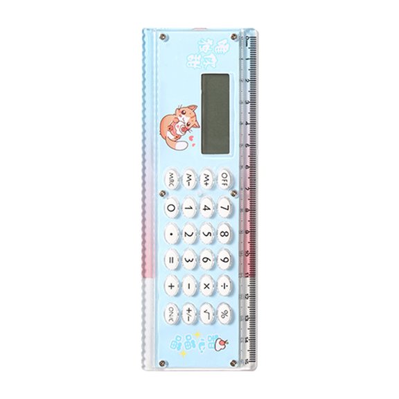 Opolski Students Ruler Calculator Multifunctional Large Display Screen Stationery 8 Digits Handheld Calculator for School