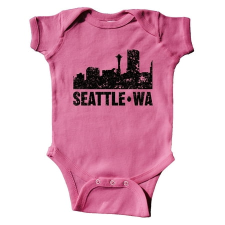 

Inktastic Seattle Skyline Grunge Gift Baby Boy or Baby Girl Bodysuit