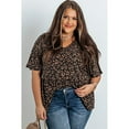 thumbnail image 6 of Anbech V Neck Floral Print Shirt Women Casual Loose Shirred Plus Size Tshirt Tops, 6 of 7